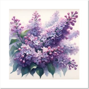 Vibrant Lilac Decor - Watercolor Flower Posters and Art